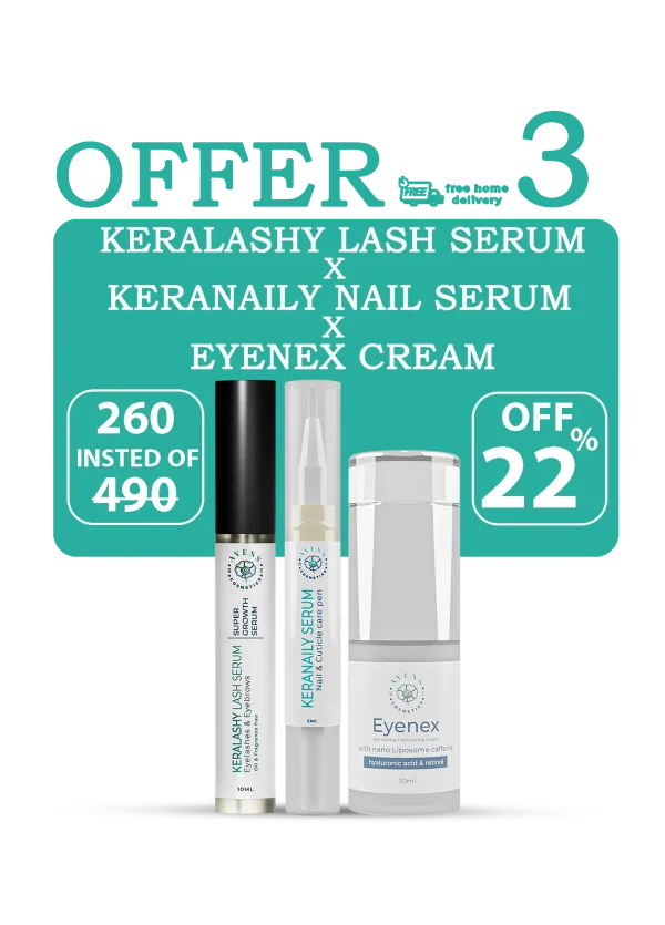 Keralashy lash serum and Eyenex cream and Keranaily serum