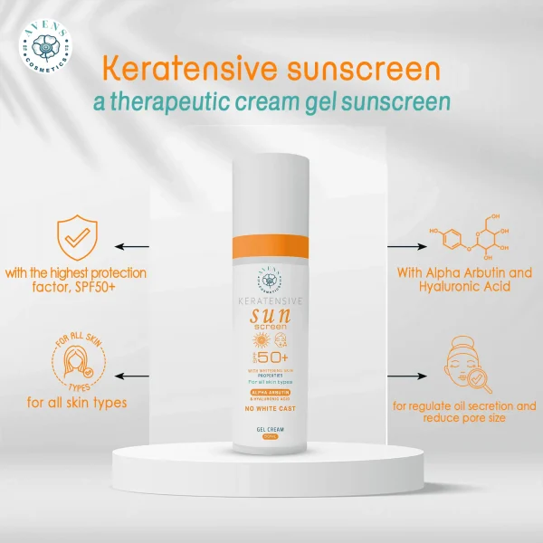 3Keratensive sun screen gel cream (2 Niacinamide+ 1 AlphaArputin) 50 ml - Image 2