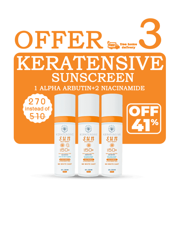 3Keratensive sun screen gel cream (2 Niacinamide+ 1 AlphaArputin) 50 ml